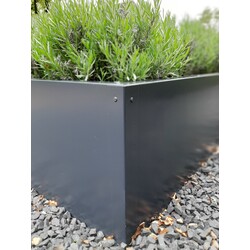 Stalen plantenbak maatwerk 200x50x60 cm (LxBxH) zwartgrijs  RAL 7021