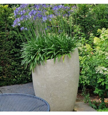 Betonnen bloembak rond "Ares" L (66x66x90 cm) Cream