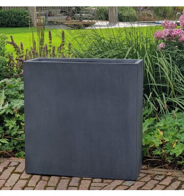 Plantenbak Fiberclay rechthoek "Ivara" 58x23x58 cm Antraciet