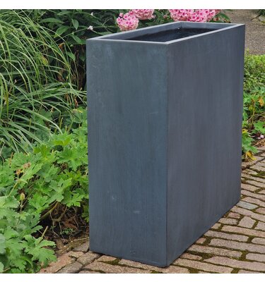Plantenbak Fiberclay rechthoek "Ivara" 58x23x58 cm Antraciet