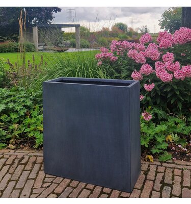 Plantenbak Fiberclay rechthoek "Ivara" 58x23x58 cm Antraciet