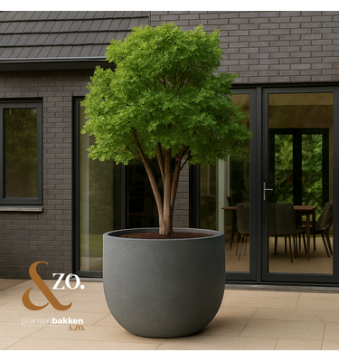 Plantenbak Fiberclay rond "Verona" 100x100x80 cm Antraciet