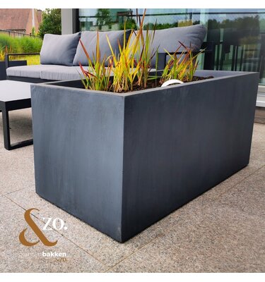 Plantenbak Fiberclay rechthoek "Falcon" 120x56x56 cm Antraciet