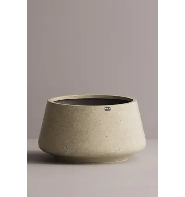 Betonnen bloembak rond "Atlas" XXL  (103x56 cm) Cream