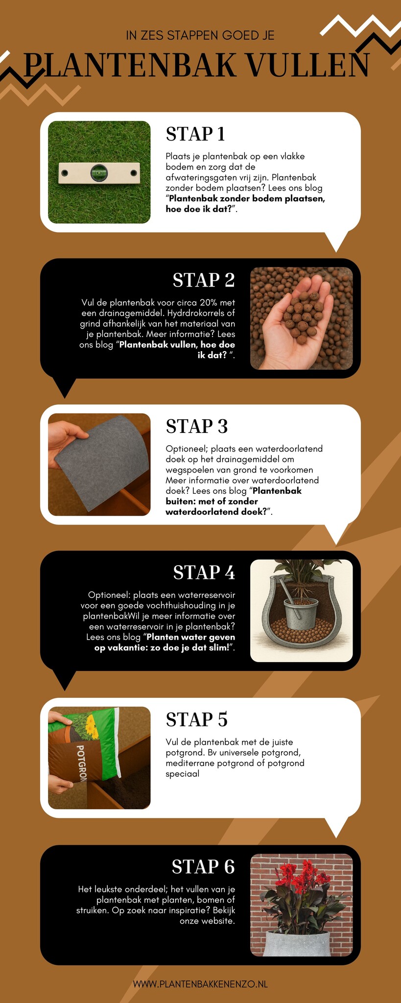 Plantenbak buiten groot vullen