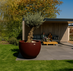Betonnen bloembak rond "Diana" XXL (120x91 cm) Maroon