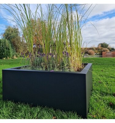 Aluminium polyethyleen plantenbak 120x120x40 cm Zwartgrijs