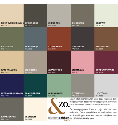 Plantenbak polyester 50x50x100 cm RAL9016