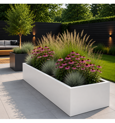 Maatwerk stalen plantenbak bestellen (Wit RAL 9003)