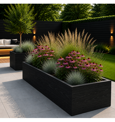 Maatwerk stalen plantenbak uitrekenen Zwart Houtlook