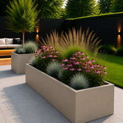 Maatwerk stalen plantenbak Taupe
