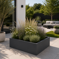 Stalen plantenbak 100x100x40 cm Antracietgrijs