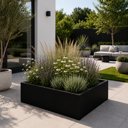 Stalen plantenbak 100x100x40 cm  Zwart