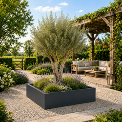 Stalen plantenbak 140x140x40 cm Antraciet