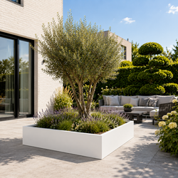 Stalen plantenbak 160x160x40 cm Wit