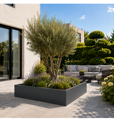Stalen plantenbak 160x160x40 cm Antraciet