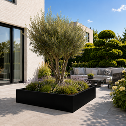 Stalen plantenbak 160x160x40 cm Zwart