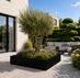 Stalen plantenbak 160x160x40 cm Zwart