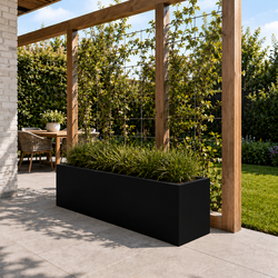 Stalen plantenbak 150x50x50 cm Zwart