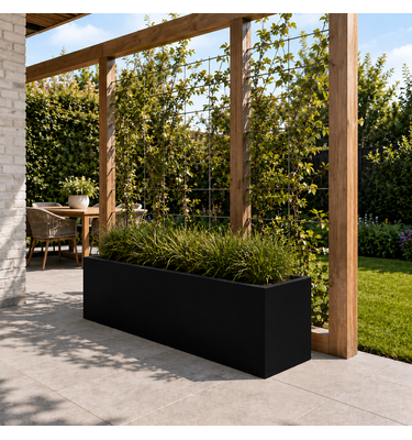 Stalen plantenbak 150x50x50 cm Zwart