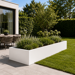 Stalen plantenbak 200x100x40 cm Wit