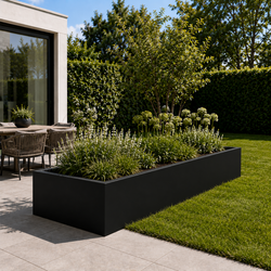 Stalen plantenbak 200x100x40 cm Zwart