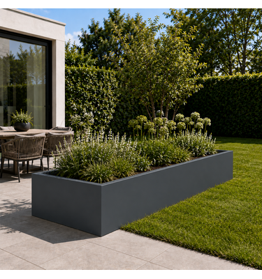 Stalen plantenbak 200x100x40 cm Antraciet