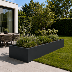 Stalen plantenbak 200x100x40 cm Zwartgrijs