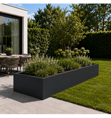 Stalen plantenbak 200x100x40 cm Zwartgrijs
