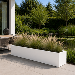 Stalen plantenbak 200x50x50 cm Wit