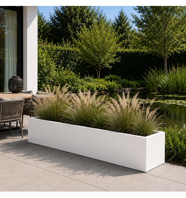 Stalen plantenbak 200x50x50 cm Wit