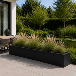 Stalen plantenbak 250x50x50 cm Zwart