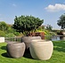 Ronde plantenbak Calix Ø 110 cm, hoogte 82 cm kleur  "Wild Mushroom"