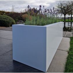 Aluminium plantenbak 100x100x40 cm wit