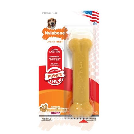 Nylabone Power Chew Pindakaas kluif maat M Nylabone Power Chew Pindakaas kluif maat M