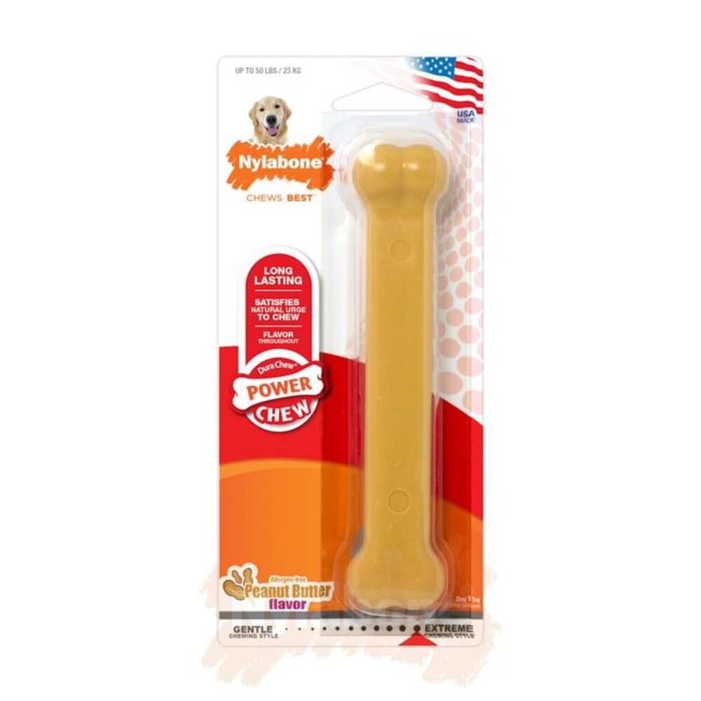 Nylabone Power Chew Pindakaas kluif maat L Nylabone Power Chew Pindakaas kluif maat L