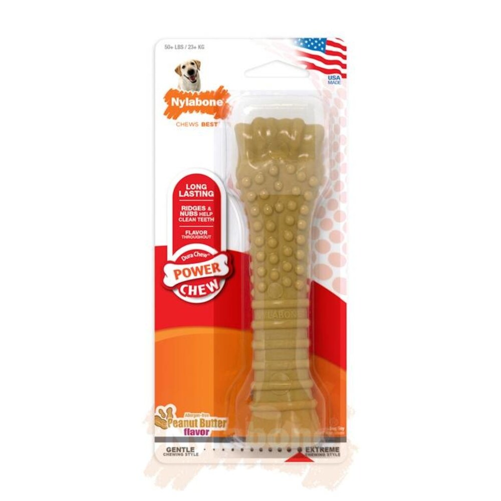 Nylabone Power Chew Pindakaas kluif maat XL Nylabone Power Chew Pindakaas kluif maat XL