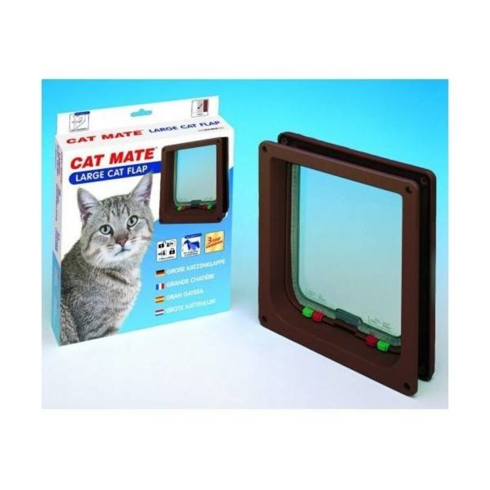Closer Pets/Cat Mate kattenluik voor grote katten bruin Closer Pets/Cat Mate kattenluik voor grote katten bruin