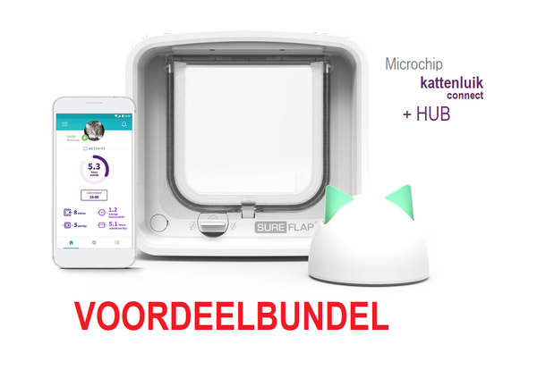 Sure Petcare Microchip kattenluik Connect+ Hub samen in een bundel Sure Petcare Microchip kattenluik Connect+ Hub samen in een bundel