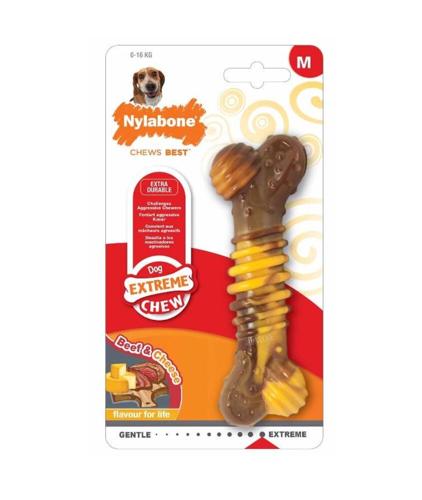 Nylabone Power Chew Cheese & steak maat M Nylabone Power Chew Cheese & steak maat M