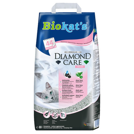 Biokat Diamond care fresh 8 L met zuiver natuurlijke actieve kool en Babypoeder