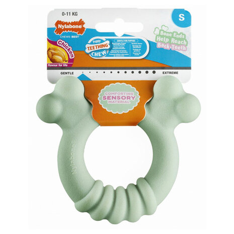 Nylabone Puppy Tactile Ring Mintgroen Kip Nylabone Puppy Tactile Ring Mintgroen Kip