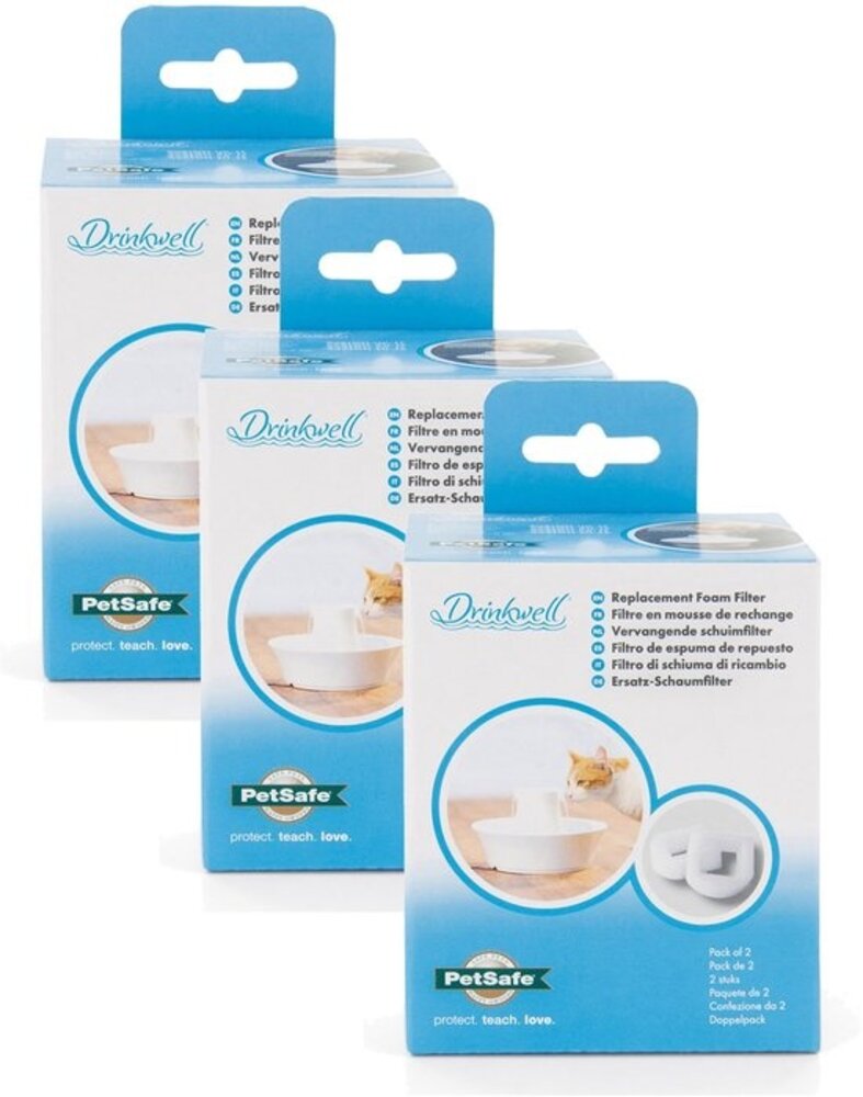 PetSafe Drinkfontein  foam filter  Set met 3 doosjes met 2 stuks schuimfilters
