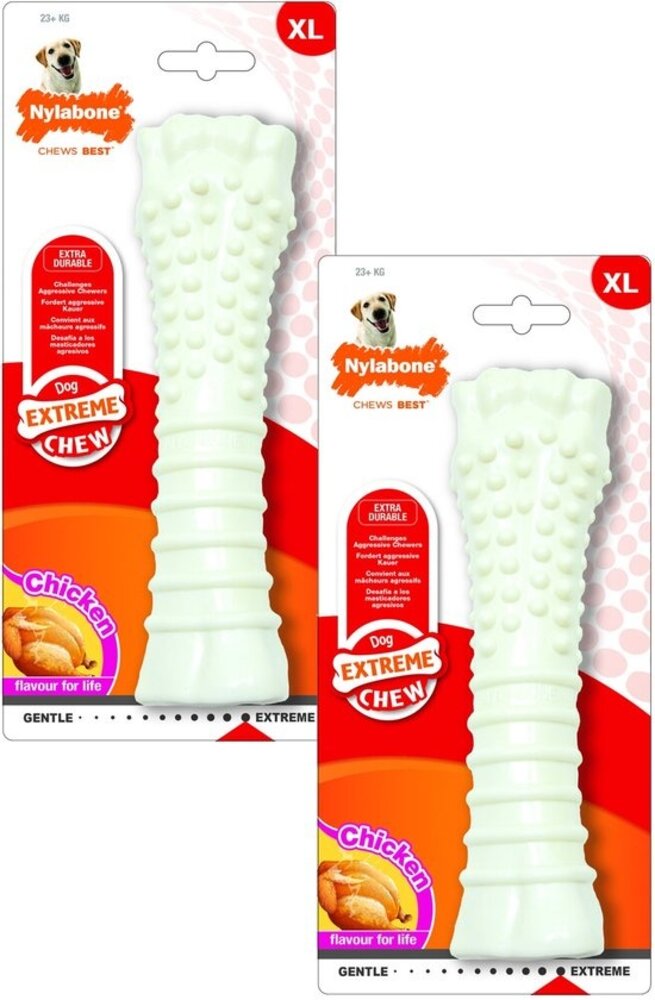 Nylabone Power Chew Kip Kluif maat XL voordeel set van 2 stuks Nylabone Power Chew Kip Kluif maat XL voordeel set van 2 stuks