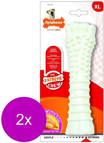 Nylabone Power Chew Kip Kluif maat XL voordeel set van 2 stuks Nylabone Power Chew Kip Kluif maat XL voordeel set van 2 stuks