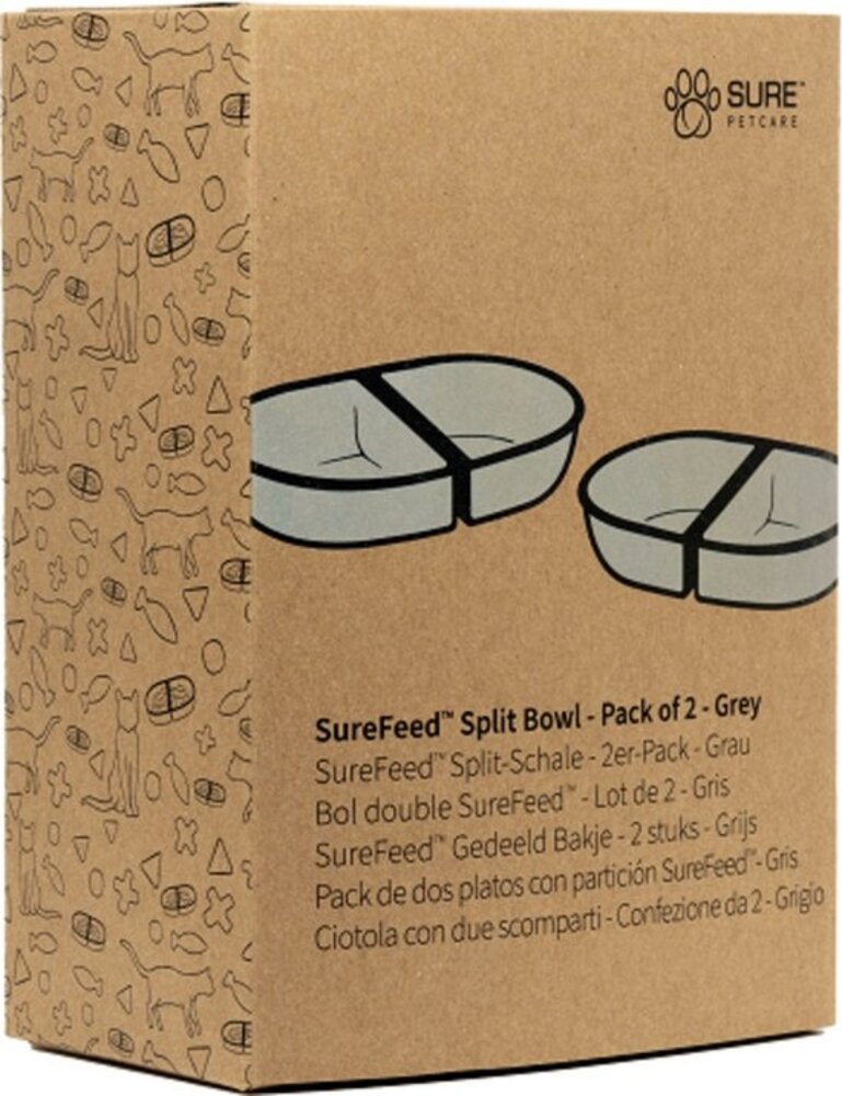 Sure Petcare Surefeed voerbak dubbel grijs set van 2 stuks Sure Petcare Surefeed voerbak dubbel grijs set van 2 stuks