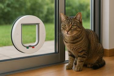 Kattenluik in schuifdeur