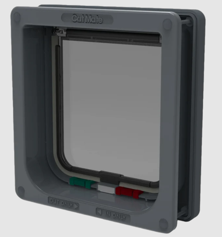 Closer Pet / Catmate Kattenluik 4 standen met tunnel grijs Closer Pet / Catmate Kattenluik 4 standen met tunnel grijs