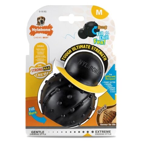 Nylabone Strong Chew Max Cone Beef medium – duurzame rubberen kauw en snack-cone Nylabone Strong Chew Max Cone Beef medium – duurzame rubberen kauw en snack-cone
