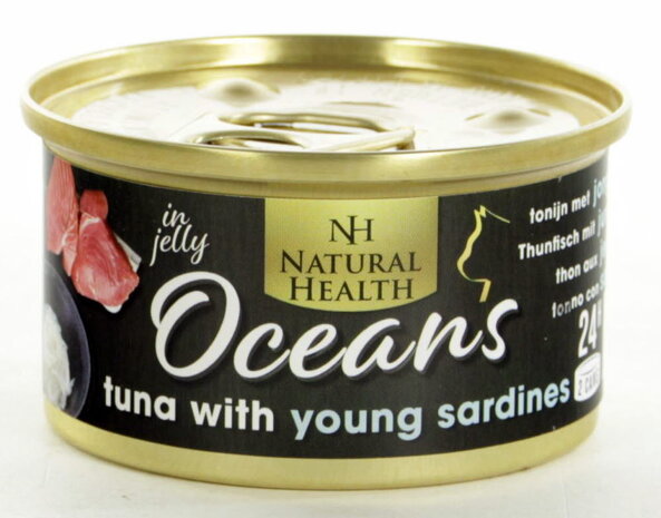 Natural Health Blikje Cat Oceans Tuna en Young Sardine 85 gram Natural Health Blikje Cat Oceans Tuna en Young Sardine 85 gram